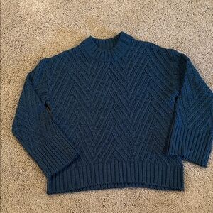 a new day Women's Teal Textured Sweater